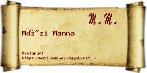 Mázi Manna névjegykártya